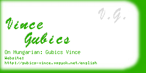 vince gubics business card